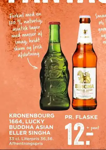 MENY Kronenbourg 1664,00 lucky buddha asian eller singha tilbud