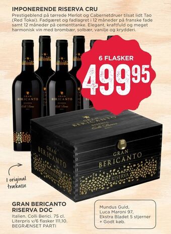 MENY Gran bericanto riserva doc tilbud