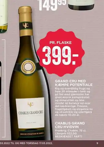 MENY Chablis grand cru hvidvin tilbud