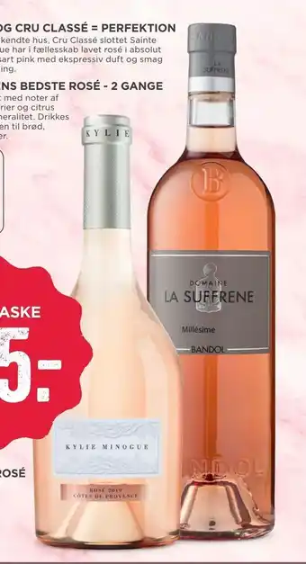 MENY Kylie minogue rosé eller domaine la suffrene bandol rosé tilbud
