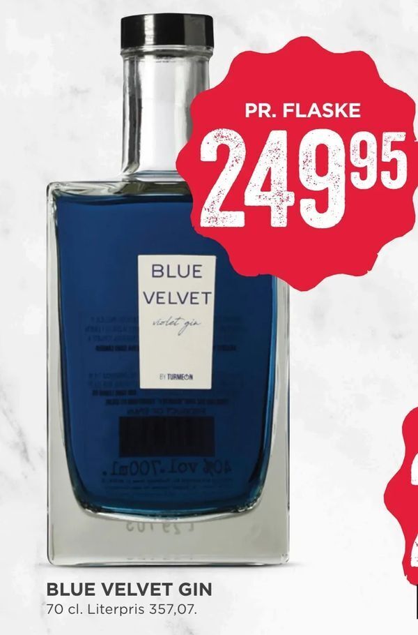 Blue velvet gin tilbud hos MENY