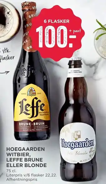 MENY Hoegaarden witbier, leffe brune eller blonde tilbud