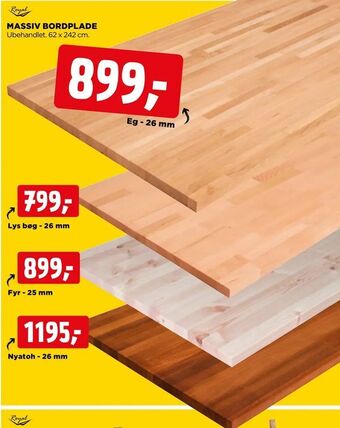 jem & fix Massiv bordplade tilbud