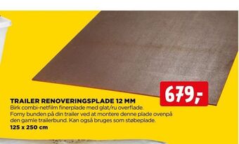jem & fix Trailer renoveringsplade 12 mm tilbud