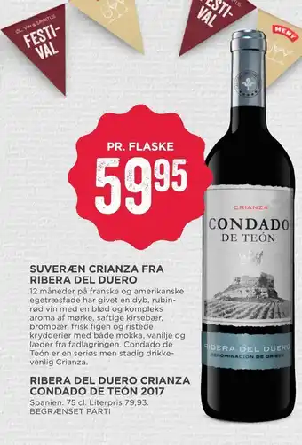 Ribera del duero crianza condado de teón