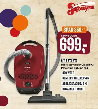 Skousen Miele støvsuger Classic C1 Powerline autumn red tilbud