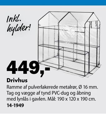Biltema Drivhus tilbud