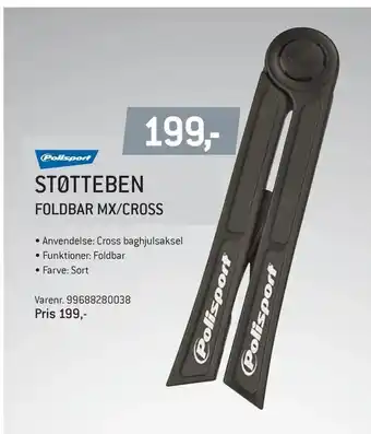 Thansen Støtteben foldbar mx/cross tilbud