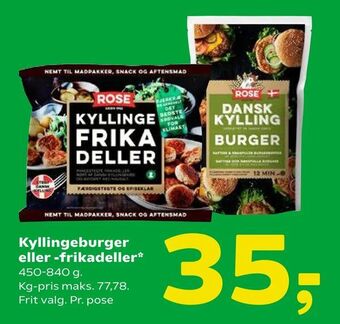 Kyllingeburger eller -frikadeller