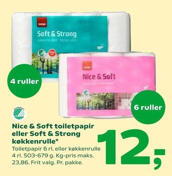 Coop 365 Nice & Soft toiletpapir eller Soft & Strong køkkenrulle tilbud