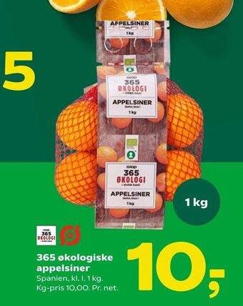 Coop 365 365 økologiske appelsiner tilbud