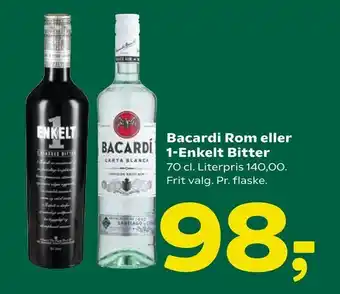Coop 365 Bacardi Rom eller 1-Enkelt Bitter tilbud