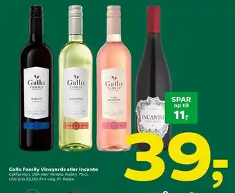 Coop 365 Gallo Family Vineyards eller Incanto tilbud