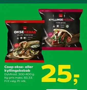 Coop 365 Coop okse- eller kyllingekebab tilbud