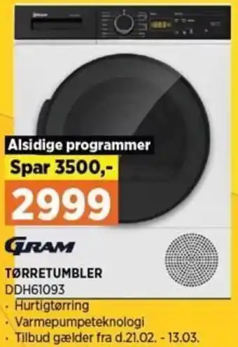 Power Tørretumbler DDH61093 tilbud