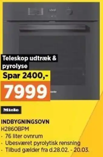 Power Indbygningsovn H2860BPM tilbud