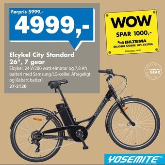 Biltema Elcykel City Standard 26", 7 gear tilbud