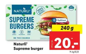 Naturli' Supreme burger