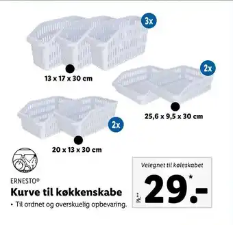 Kurve til køkkenskabe