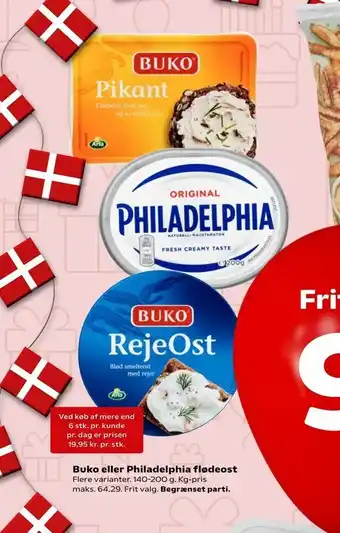 Kvickly Buko eller Philadelphia flødeost tilbud