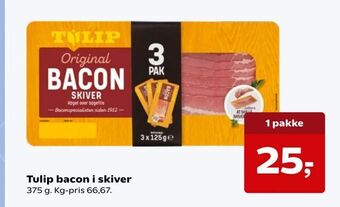 Kvickly Tulip bacon i skiver tilbud