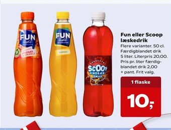Kvickly Fun eller Scoop læskedrik tilbud