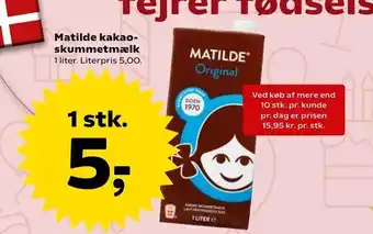 Kvickly Matilde kakaoskummetmælk tilbud