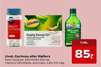 Kvickly Livol, Gerimax eller Møllers tilbud