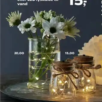 Kvickly Glas med LED lyskæde eller LED lyskæde til vand tilbud