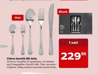 Kvickly Vilma bestik 60 dele tilbud