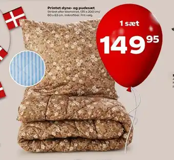 Kvickly Printet dyne- og pudesæt tilbud