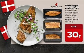SuperBrugsen Varmrøget makrelfilet tilbud