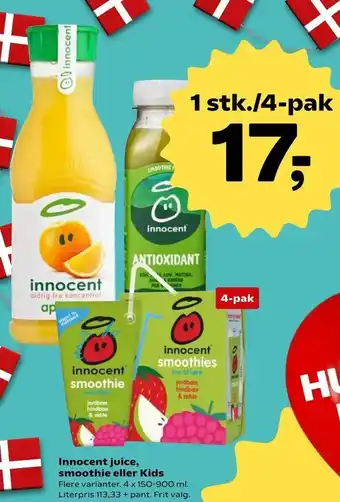 SuperBrugsen Innocent juice, smoothie eller Kids. tilbud