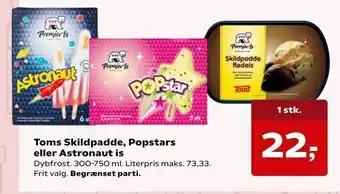 SuperBrugsen Toms Skildpadde, Popstars eller Astronaut is tilbud