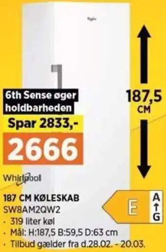 Power 187 Cm Køleskab SW8AM2QW2 tilbud
