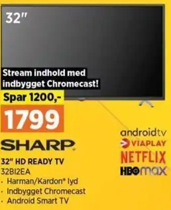 Power Sharp 32" HD Ready Tv 32BI2EA tilbud