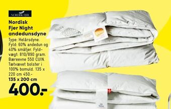 Bilka Nordisk Fjer Night andedunsdyne tilbud