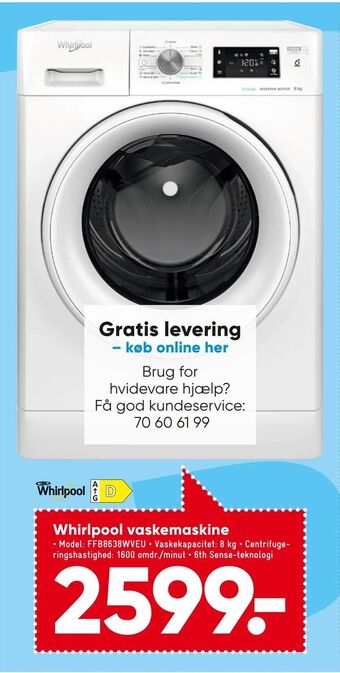 Bilka Whirlpool vaskemaskine tilbud