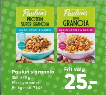 Bilka Paulun's granola tilbud