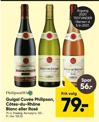 Bilka Guigal Cuvée Philipson, Côtes-du-Rhône Blanc eller Rosé tilbud