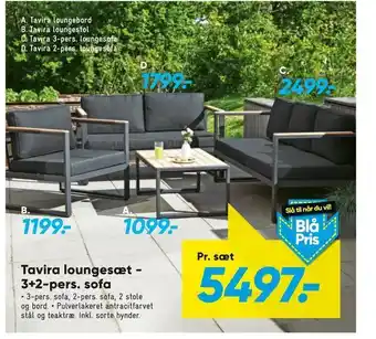 Bilka Tavira loungesæt - 3+2-pers. sofa tilbud