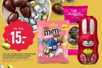MENY Kit kat, after eight påskehare, anthon berg marcipanæg eller m&m's choco eggs tilbud