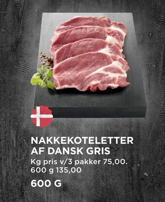 MENY Nakkekoteletter af dansk gris tilbud