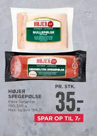 MENY Højer spegepølse tilbud
