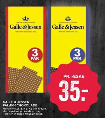 MENY Galle & jessen pålægschokolade tilbud