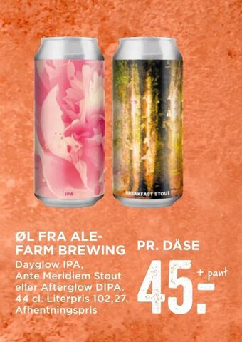 MENY Øl fra alefarm brewing tilbud