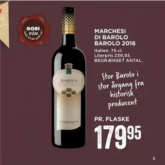 MENY Marchesi di barolo barolo 2016 tilbud