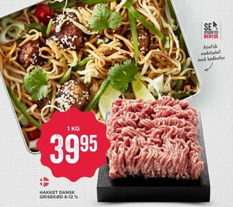 MENY Hakket dansk grisekød 8-12 % tilbud