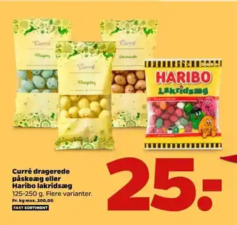 Netto Curré dragerede påskeæg eller Haribo lakridsæg tilbud