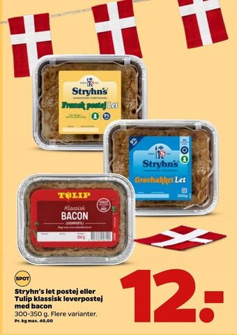 Stryhn's let postej eller Tulip klassisk leverpostej med bacon